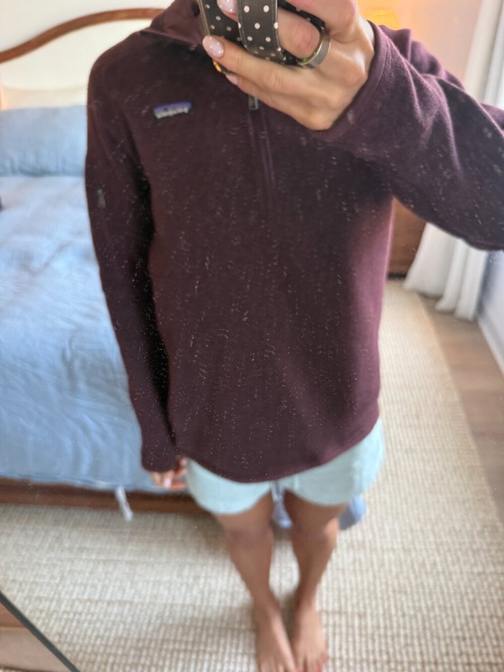 Patagonia Better Sweater 1/4 Zip Fleece Pullover Burgundy Heather Size Large